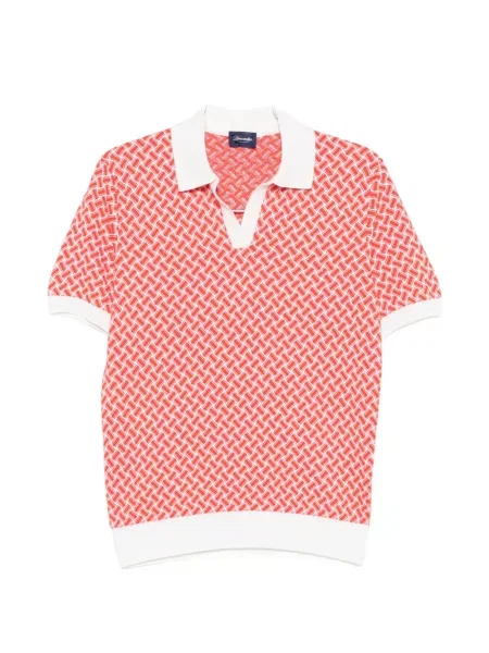 Tricou Drumohr cu imprimeu geometric roșu