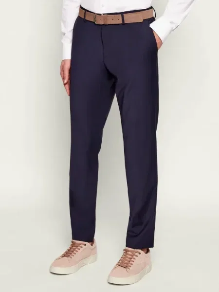BOSS BLACK De lână pantaloni negru