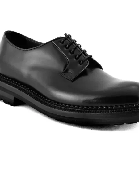 Pantofi derby Green George cu șireturi din piele negru