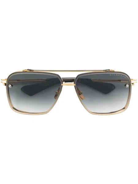 Ochelari de soare Dita Eyewear cu imprimeu geometric auriu