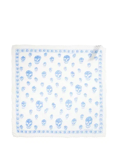 Шал Alexander Mcqueen с принт бяло