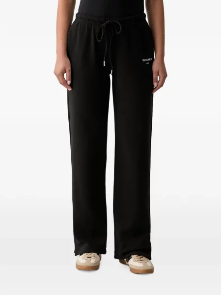 Pantaloni Trussardi alergare cu autograf cu cordon negru