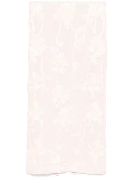 Fustă tip creion Rotate Birger Christensen cu model floral plasă roz