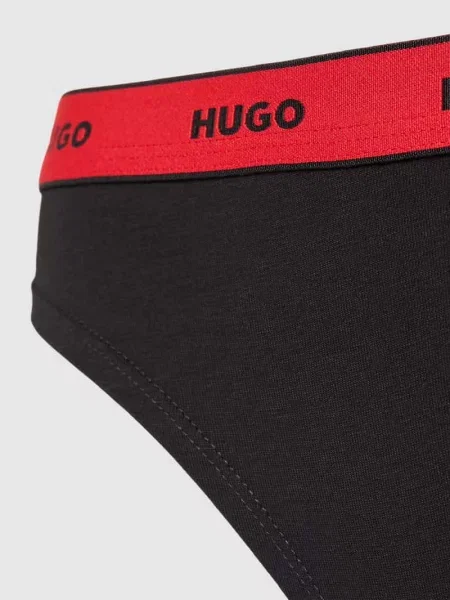 Stringi z elastycznym pasem z logo model ‘Carousel’ Hugo czerwone