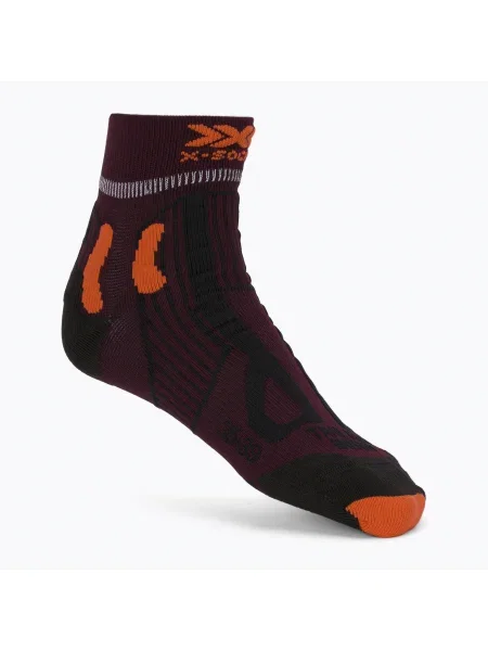 Мъжки чорапи за трекинг X-Socks Trail Run Energy burgundy-orange оранжево