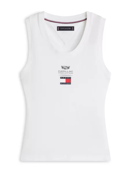 TOMMY HILFIGER Top sângeriu / negru alb