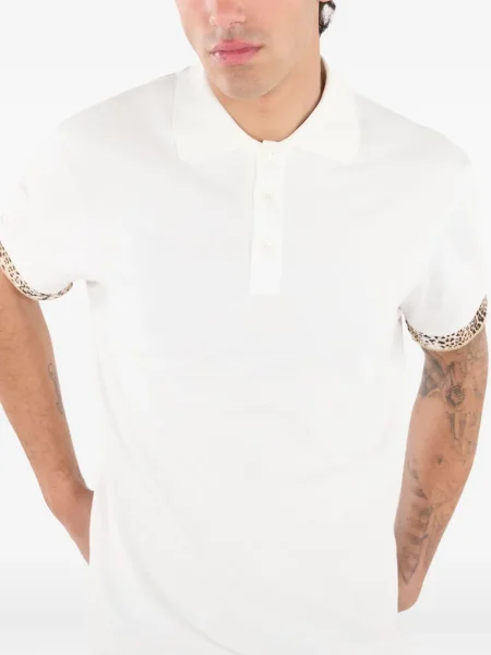 Polo Roberto Cavalli cu imagine cu model leopard alb