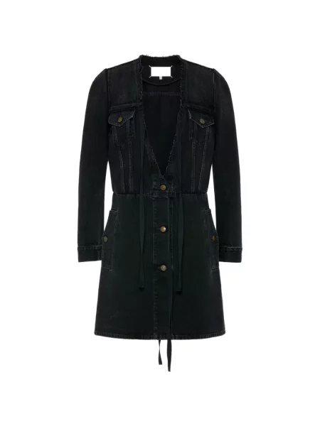 Rochie mini Maison Margiela cu decolteu în V de costum negru