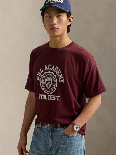 Polo Ralph Lauren t-shirt z nadrukiem bordowy