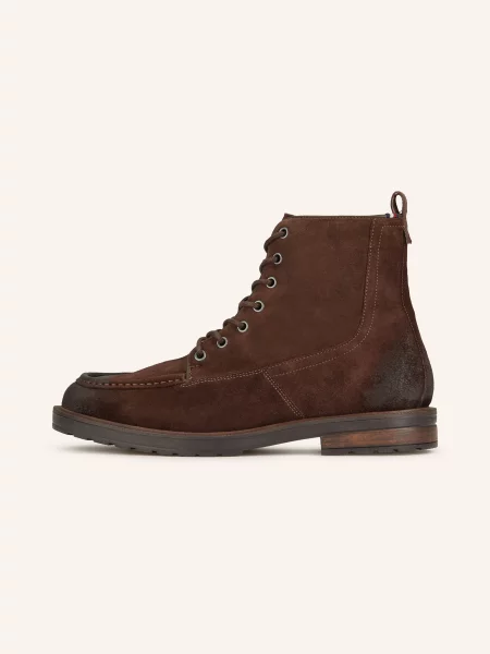 Tommy Hilfiger buty zamszowe CLEATED HILFIGER W SDE MOC BOOT brązowy