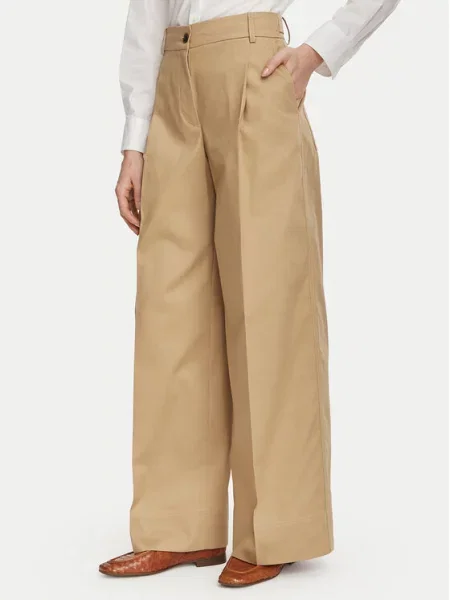 Tommy Hilfiger Hlače Dressing Wide Leg bež