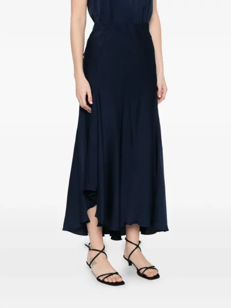 Spódnica midi Silk95five drapowana do kolan niebieska