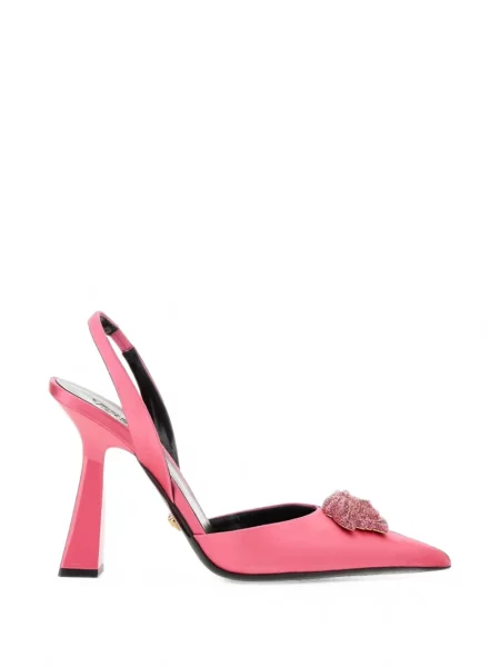 Pantofi cu toc Versace slingback roz