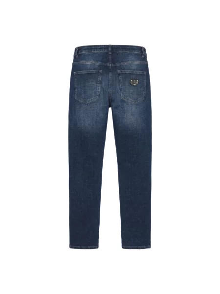 Jeansy straight leg Philipp Plein niebieskie