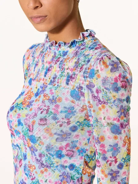 Rich & Royal Trička S Dlouhým Rukávem Ze Síťoviny tmavě modrá/ fialová/ žlutá modré