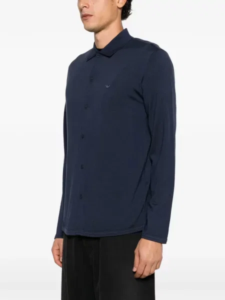 Cardigan Emporio Armani cu broderie albastru