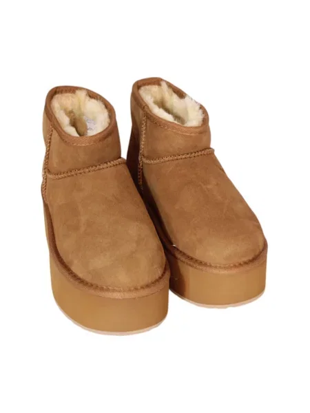 Botki Maison Kitsune skórzane brązowe