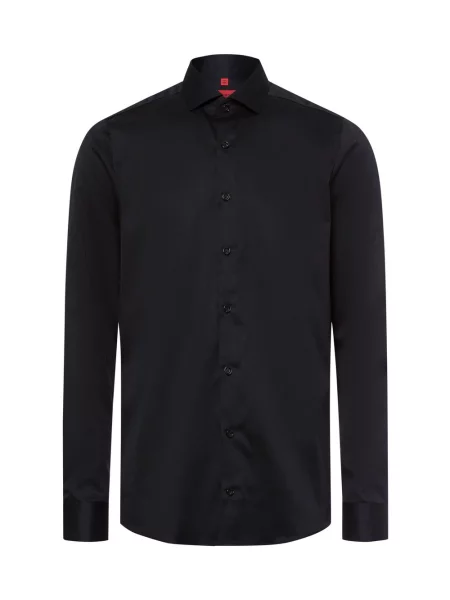 Finshley & Harding koszula biznesowa non-iron Mężczyźni Slim Fit jednolity 38 czarny