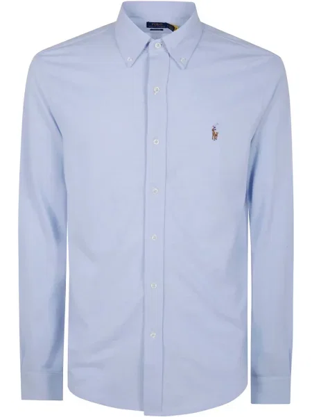 Ριγέ polo Polo Ralph Lauren με κέντημα μπλε