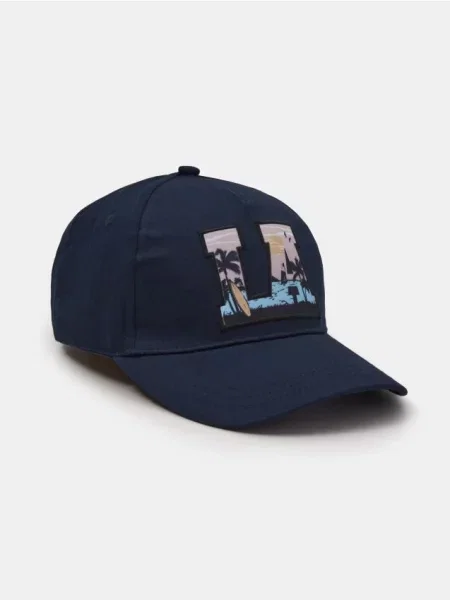 Sinsay Czapka z daszkiem z aplikacją granatowy