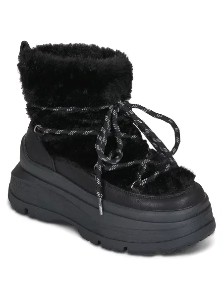 Botine Buffalo cu blană negru
