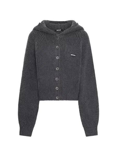 Cardigan Rotate Birger Christensen tricotate cu glugă gri
