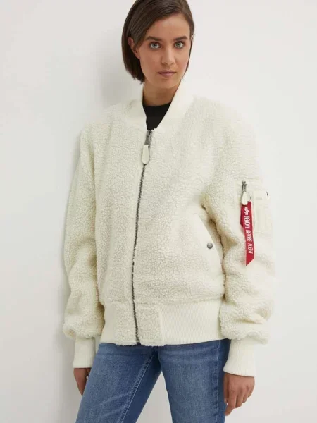 Kurtka przejściowa Alpha Industries teddy biała