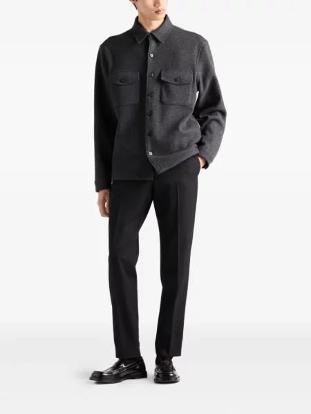 Pantaloni Prada de lână negru