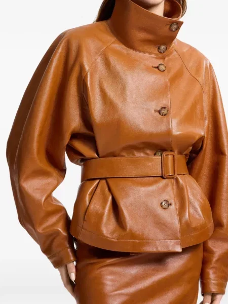 Cu centură geanta de piele Elie Saab maro