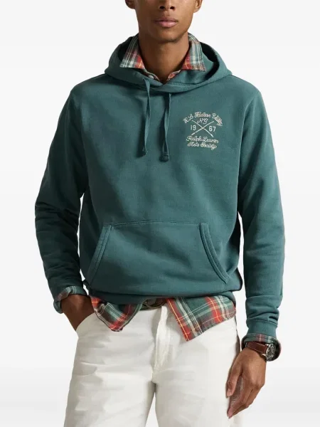 Dlouhá pruhovaná s límcem kšiltovka Polo Ralph Lauren modrá