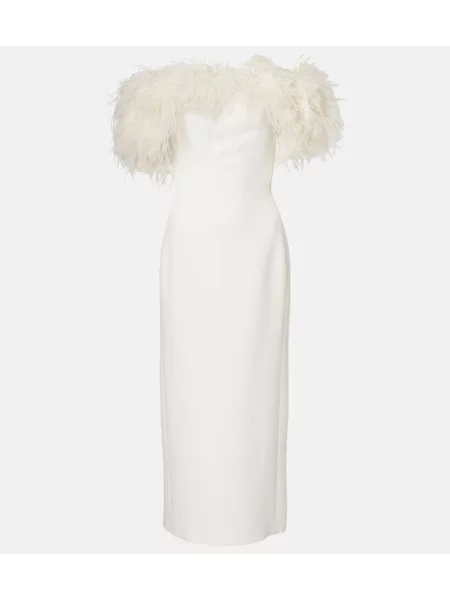 Sukienka midi David Koma do kolan garniturowa biała