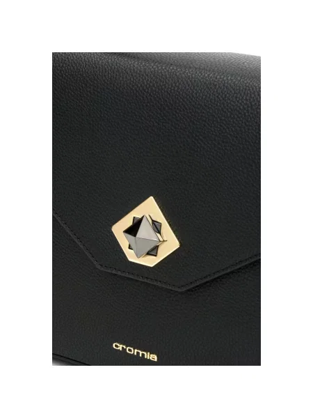 Трапеция кожаная сумка Cromia черная