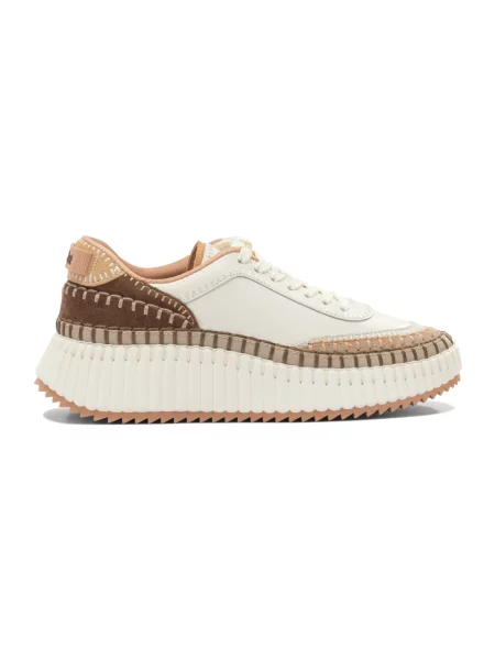 Sneakersy Chloe Nama skórzane beżowe