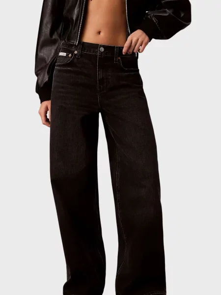 Широкі джинси Calvin Klein Jeans чорні