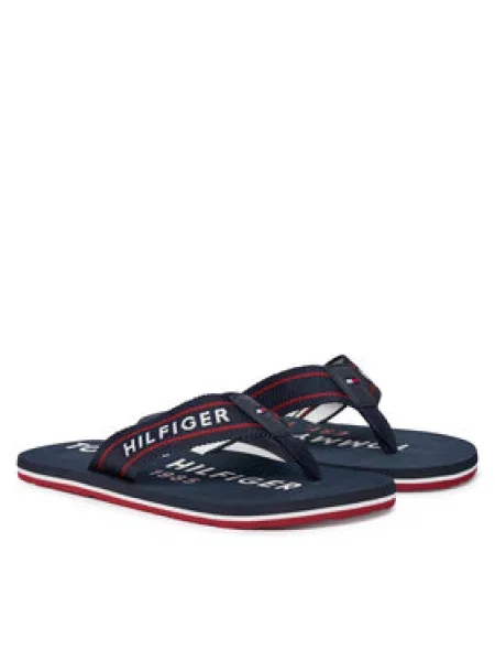 TOMMY HILFIGER Japanke mornarsko / crvena / bijela plava