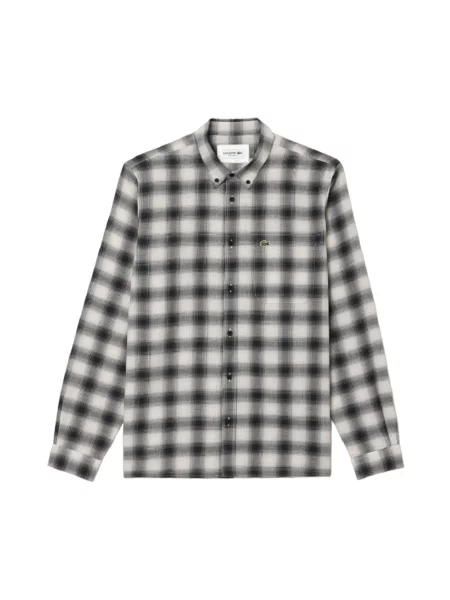 Koszula Lacoste w kratę flanelowa czarna
