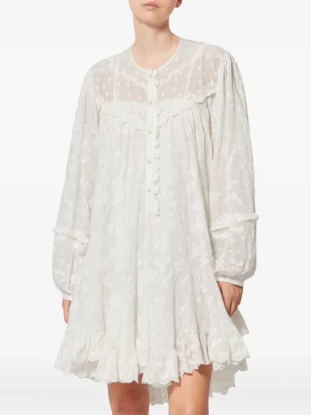 Rochie Isabel Marant cu volane de costum alb