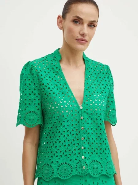 Риза Morgan CFLAM дамска със стандартна кройка CFLAM зелено