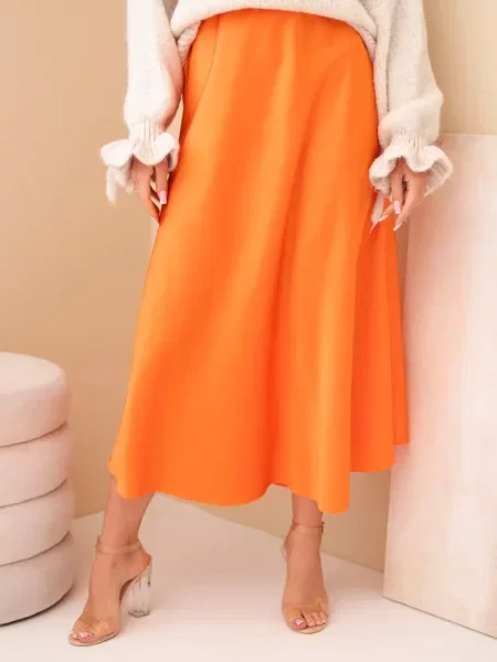 Midi krilo Kesi Włoski nad koleni oranžna