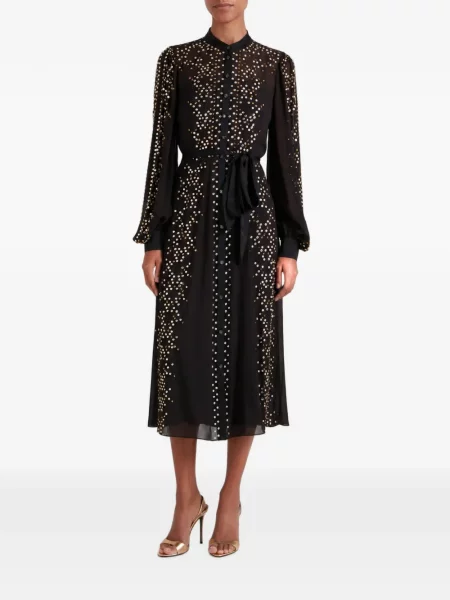 Rochie tip cămașă Temperley London cu paiete negru