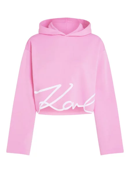 Суичър с качулка Karl Lagerfeld розово