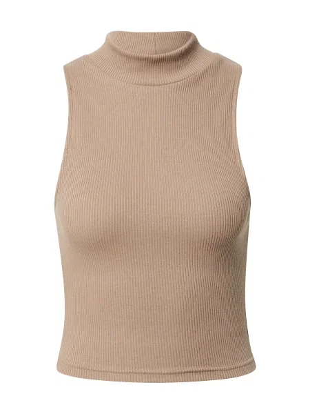 A LOT LESS Top brodat Camille gri taupe bej