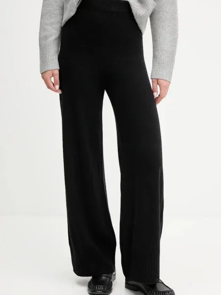 Hlače z dodatkom volne United Colors of Benetton črna