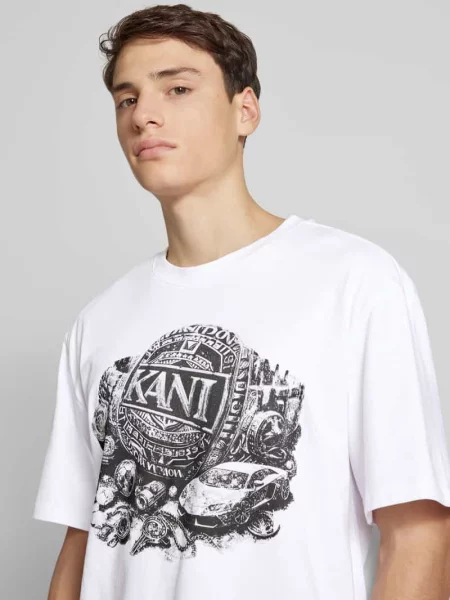 T-shirt z nadrukiem z logo Karl Kani biała