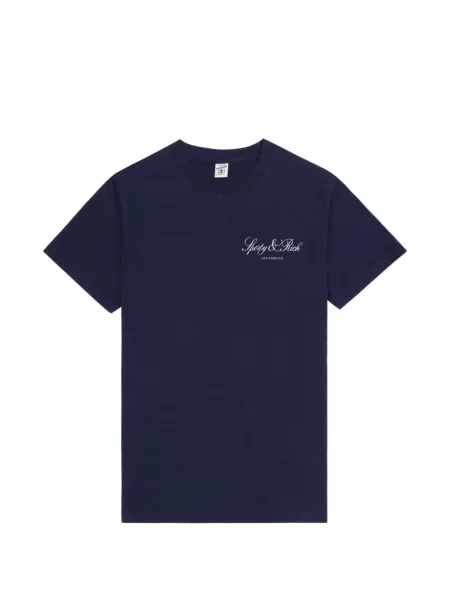 Tricou Sporty & Rich cu autograf albastru