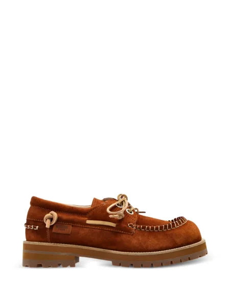 Pantofi loafer Moschino din piele de căprioară maro