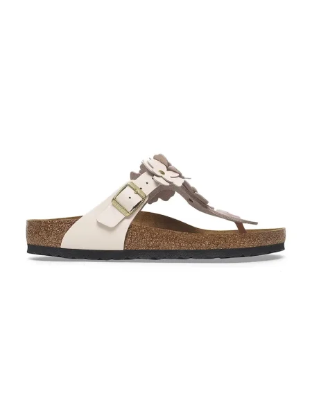 Usnjene japonke Birkenstock Gizeh Flowers roza