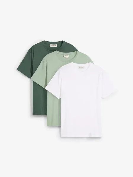 T-shirt regular fit 3 szt. zielona