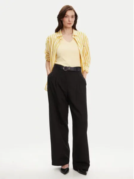 Tommy Hilfiger Kalhoty z materiálu Wide Leg černá