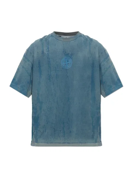 Koszulka Stone Island z nadrukiem niebieska